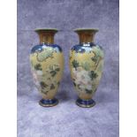 A Pair of Large Royal Doulton Early XX Century Slater's Patent Stoneware Vases, of ovoid form,