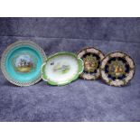 A Pair of Royal Worcester Dessert Plates, painted by R. Sebright, signed, with ripening fruit