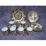 A Royal Crown Derby Porcelain Imari Pattern 2451 Part Coffee Service, comprising; six coffee cups