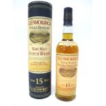 Whisky - Glenmorangie Single Highland Malt Scotch Whisky Aged 15 Years, 70cl, 40% Vol., in tin.