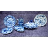 A Collection of Brameld Mexborough and Other Mainly Yorkshire Blue and White Pottery, to include a