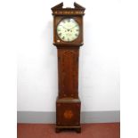 An XVIII Century Oak Longcase Clock, the circular white dial with Roman numerals, inscribed "