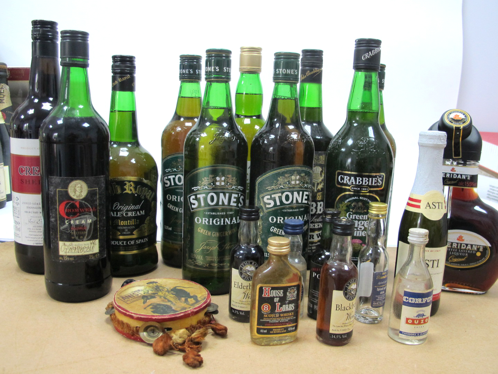 An Assortment of Sherry, Ginger Wine and Miniatures. (One Box.)