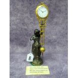 A French Late XIX Century Speltre Mystery Clock, modelled in the form of a scantily clad child