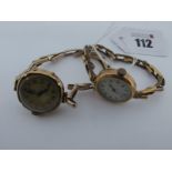 A Vintage 9ct Gold Cased Ladies Wristwatch, to expanding bracelet stamped "9ct"; Together with