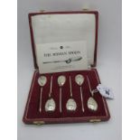 A Set of Six Hallmarked Silver 'The Roman Spoon' Teaspoons, FH, Sheffield 1978, in original fitted