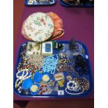 A Mixed Lot of Assorted Costume Jewellery, including beads, brooches, cufflinks, brooches etc :- One