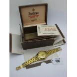 Zodiac; An Astroquartz Gent's Wristwatch, the signed dial with line markers, centre seconds and