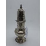 A Hallmarked Silver Sugar Caster, Mappin & Webb, Sheffield 1968, of baluster form, with pierced pull