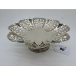 A Hallmarked Silver Pedestal Dish, EV, Sheffield 1936, of shaped pierced design, on pedestal base,