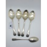 A Set of Five Hallmarked Silver Spoons, CB&S, Sheffield 1921 (250grams). (5)