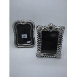 Two Decorative Antique Style Photograph Frames, each on plush easel back, overall heights 16.5cm and