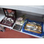 Assorted Plated Cutlery, including cased canteen, cased and loose sets, etc.