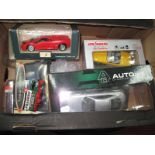 A Quantity of Boxed Diecast Vehicles, to include Auto Art Audi TT, Majorette 4204 Chevrolet Corvett,