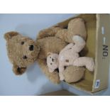 A Harrod's Teddy Bear and a Smaller Steiff Bear, both appear clean and without odour.