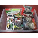 A Plastic Box of Modern Diecast, etc, lorries/cars, etc, playworn to very good.