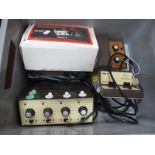 Five Gaugemaster Control Units, (boxed/unboxed), four model D, plus A series Q4 track example, (