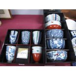 Oriental Bowls, and tumblers, both boxed.