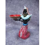 A Murano Glass Figure of a Kneeling Female Egyptian, wearing nemes, hands outstretched holding dish,