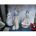 Four Royal Worcester Figurines, Elizabeth Bennett, Lady Susan from The Jane Austen Collection, The