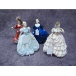 Four Figurines - Royal Doulton 'Patricia' HN 1993, Coalport 'Lily' - 'Dulcie, Royal Worcester 'The