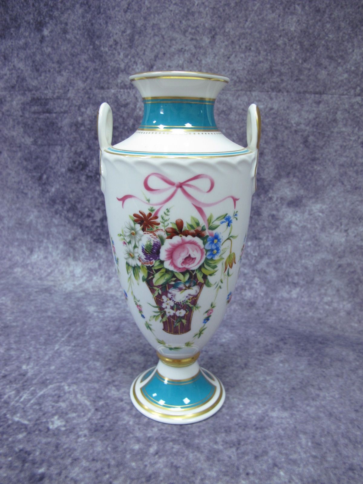 Minton 'Rose Basket' Bicentenary Vase No 4335, 21.5cm high.