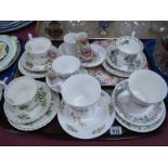 Aoyal Winton Vase, Aynsley mug, plate, cups-saucers trio's:- One Tray