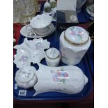 Aynsley "Little Sweetheart" Wall Pocket, jar-cover, pin trays, etc:- One Tray.