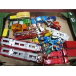 Matchbox Super Kings Car Transporters, Corgi Mercedes Benz 240D plus Caravan, Corgi Junior US van,