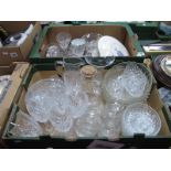 Glassware, XIX Century mahogany box, tea ware, etc:- Two Boxes.