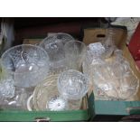 Decanters, pedestal bowl, claret jug, etc:- Two Boxes.