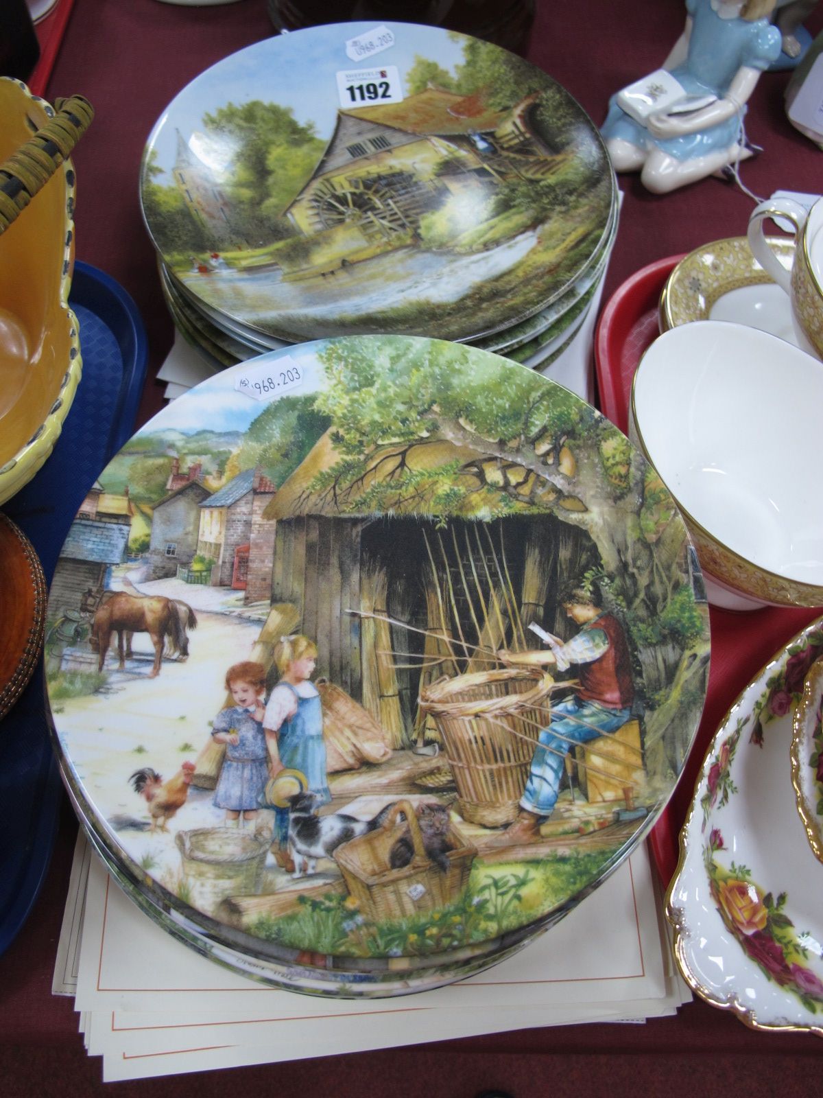 Twelve Royal Doulton Collectors Plates "Old Country Crafts", plus certificates, together with six