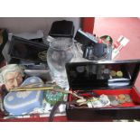 Sony Cyber Shot Camera, binoculars, Wedgwood heart shaped box, Doulton small character jug, watches,