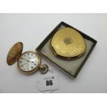 Waltham USA Prestons Ltd; A Gold Plated Cased Hunter Pocketwatch, the signed dial with black Roman