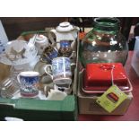 Caithness Paperweights, Le Creuset butter dish, Denby coffee ware, other ceramics:- One Box. Glass