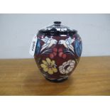 A Moorcroft Pottery Lidded Pot, painted in the 'Chasuble' design by Rachel Bishop, shape 401/5,