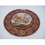 A Late XIX Century Vienna Style Porcelain Plaque, the centre decorated with classical scene of '