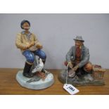 Royal Doulton Figures, 'The Seafarer', HN 2455, in matt glaze 22cm high; 'Bon Appetit' HN 2444, matt