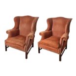 A PAIR OF GEORGE III-STYLE WINGBACK CHAIRS