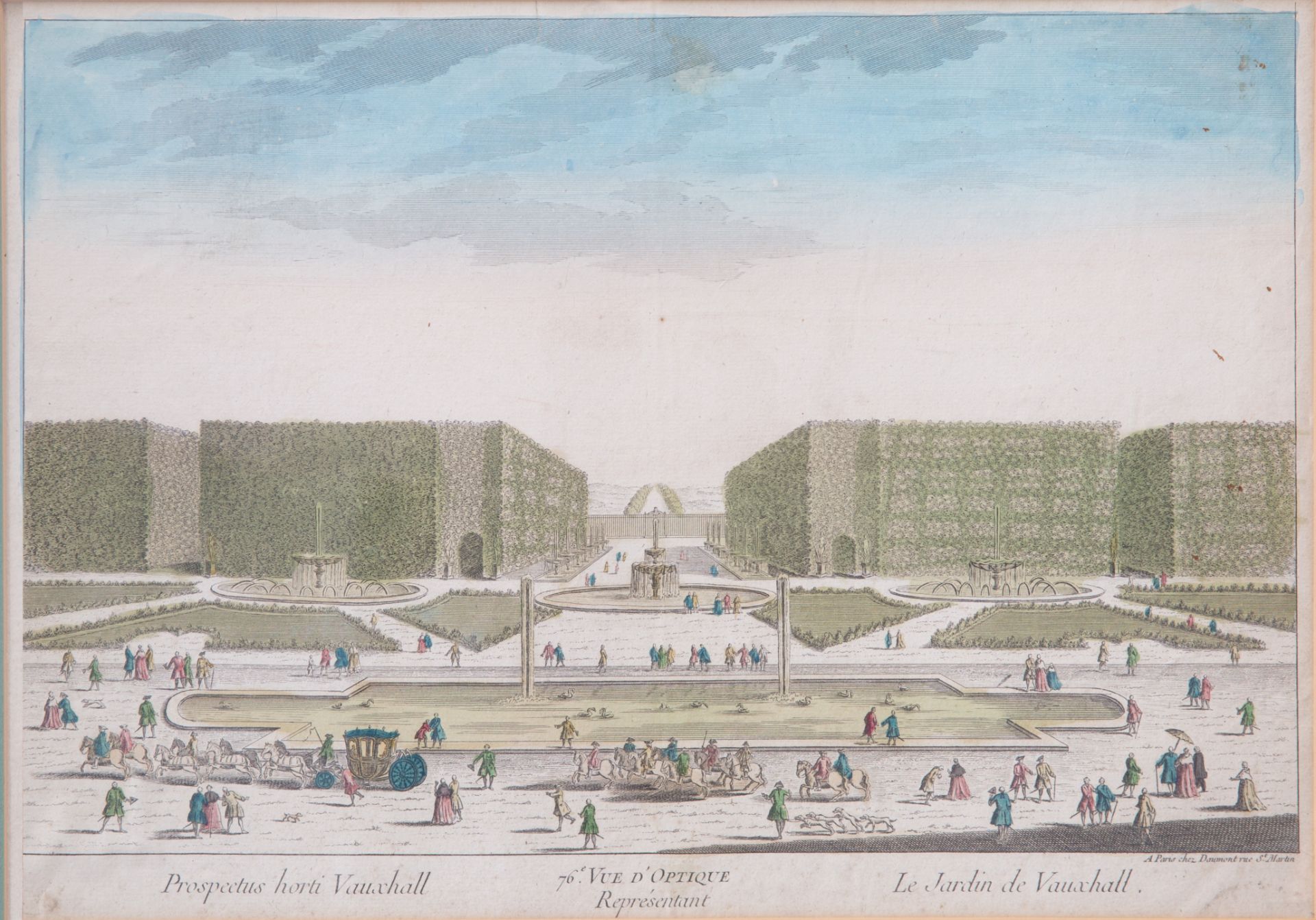 A SET OF FOUR FRENCH VUE D'OPTIQUE HAND-COLORED ETCHINGS, CIRCA 1770 - Image 6 of 13