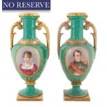 A PAIR OF FRENCH PORCELAIN VASES, MARTIAL REDON, PAINTED BY ARMANO, LIMOGES 1891-1896