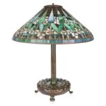 A MODERN 'MORNING GLORY' TABLE LAMP, MANNER OF TIFFANY STUDIOS