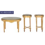 A GROUP OF ONYX AND GILTWOOD TABLES, LATE 19TH-EARLY 20TH CENTURY