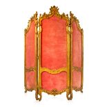 A FRENCH LOUIS XV-STYLE DRESSING SCREEN, LATE 19TH CENTURY