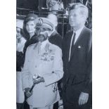 [JFK] A SIGNED VINTAGE PHOTOGRAPH OF JACKIE AND JOHN F. KENNEDY AND HAILE SELASSIE, 1963