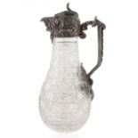 A RUSSIAN SILVER-MOUNTED CRYSTAL PITCHER, WORKMASTER KONSTANTIN LINKE, RETAILED BY BOLIN, MOSCOW, CI