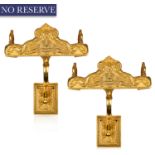 PAIR OF FRENCH ORMOLU SHELF SCONCES, LATE 19TH-EARLY 20TH CENTURY