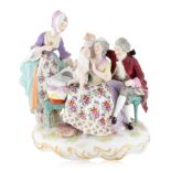 A MEISSEN PORCELAIN VICTORIAN FIGURAL GROUP, LATE 19TH-EARLY 20TH CENTURY