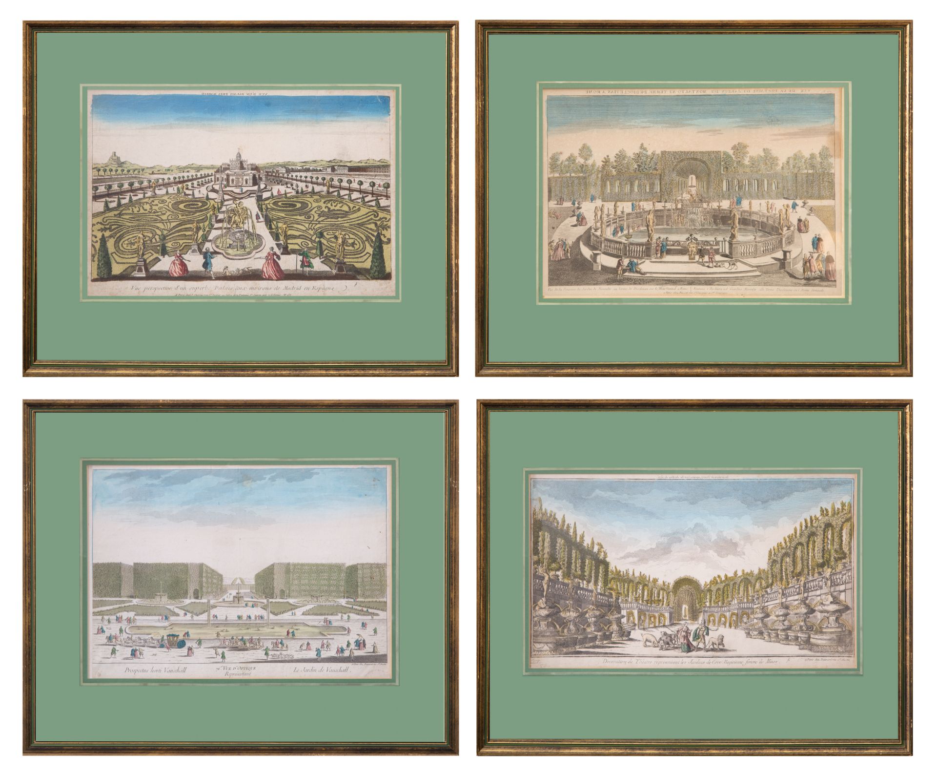 A SET OF FOUR FRENCH VUE D'OPTIQUE HAND-COLORED ETCHINGS, CIRCA 1770 - Image 2 of 13