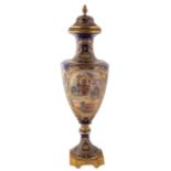 A SEVRES STYLE PORCELAIN URN, GILLY, LATE 19TH CENTURY